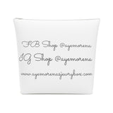 AJB Logo Cotton Cosmetic Bag - White
