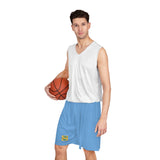 A&N Logo (Yellow) Men's Basketball Shorts - Light Blue