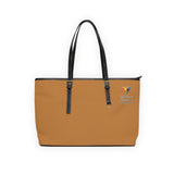 AJB Logo PU Leather Shoulder Bag - Brown